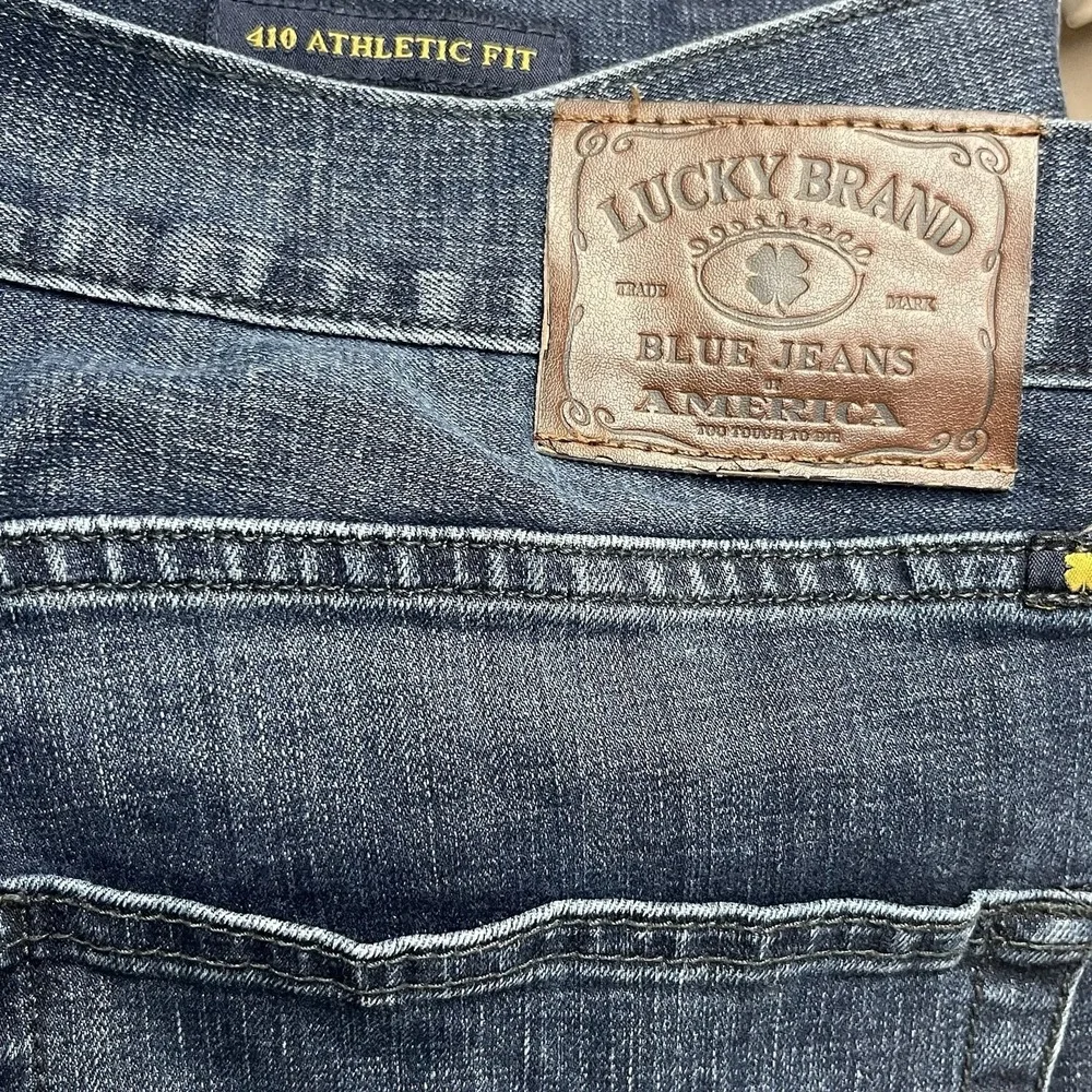 Lucky Brand Mens 410‎ Athletic Slim Fit Blue Stretch Jeans 40x30(Fits 40x29)